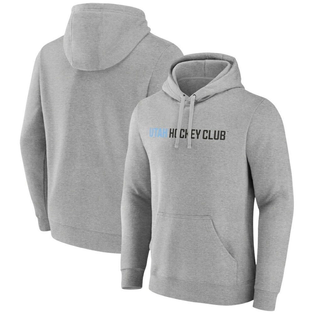 Utah Mammoth - Fanatics Wordmark Logo Fleece Pullover Hoodie Heather Gray