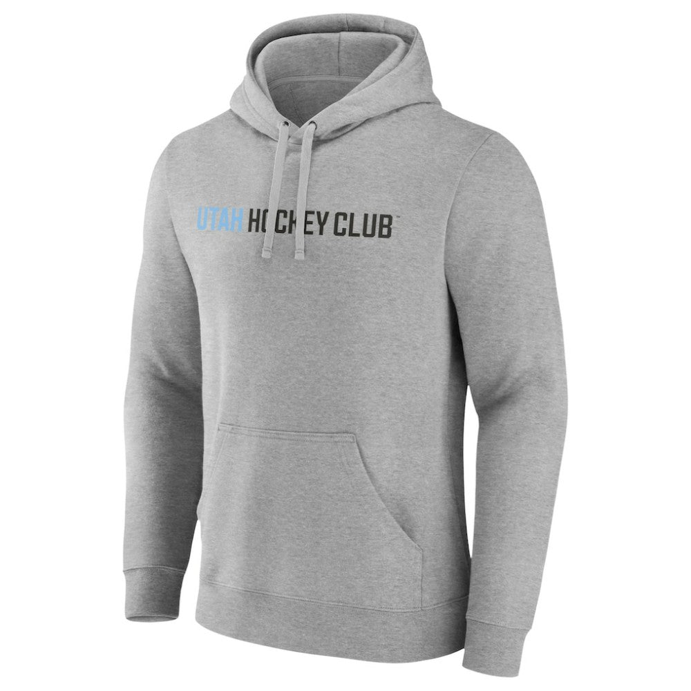 Utah Mammoth - Fanatics Wordmark Logo Fleece Pullover Hoodie Heather Gray