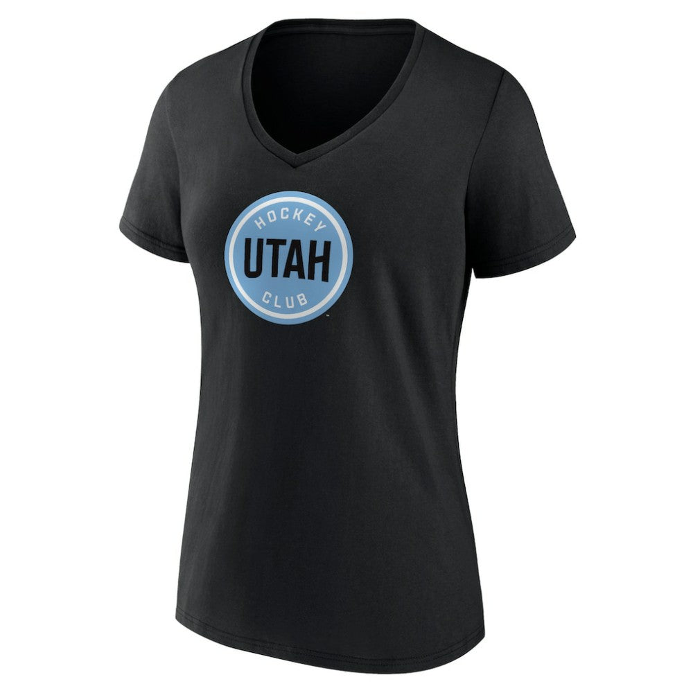 Utah Mammoth - Fanatics Women's Draft Logo V-Neck T-Shirt Black