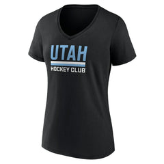 Utah Mammoth - Fanatics Women's Secondary Logo V-Neck T-Shirt Black