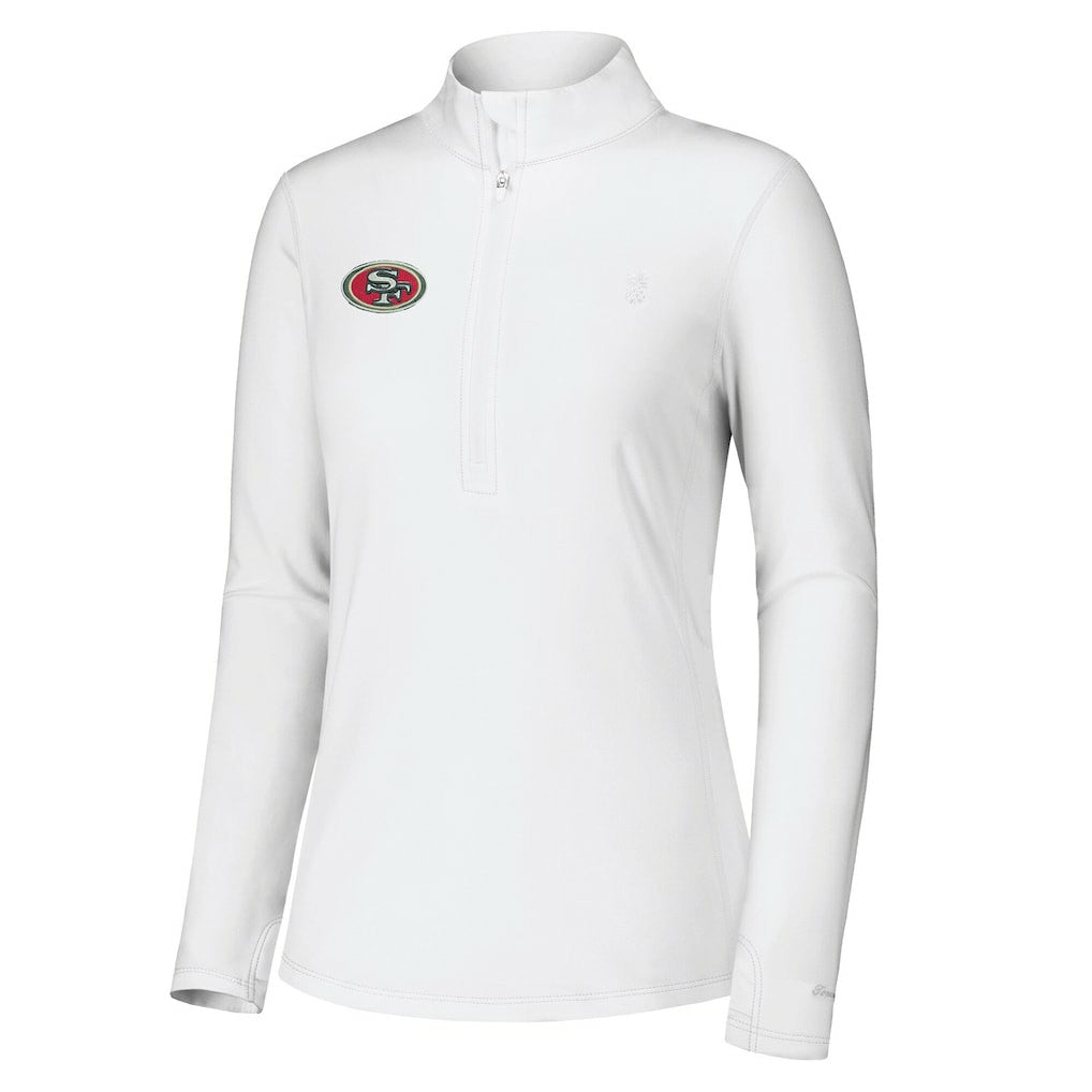 San Francisco 49ers Women's Sport Playa Vista IslandZone Quarter-Zip Jacket White - Tommy Bahama