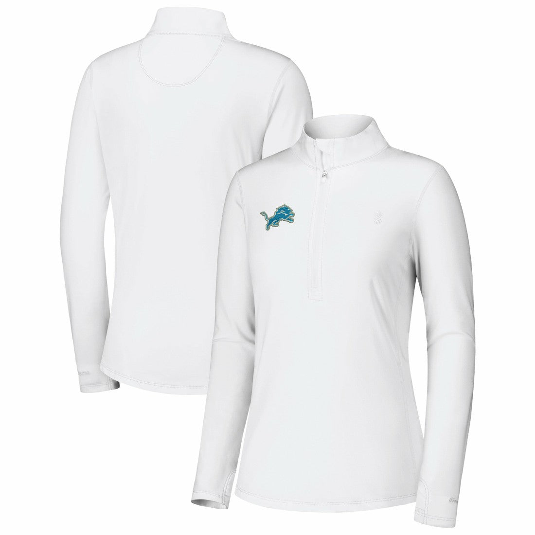Detroit Lions Women's Sport Playa Vista IslandZone Quarter-Zip Jacket White - Tommy Bahama