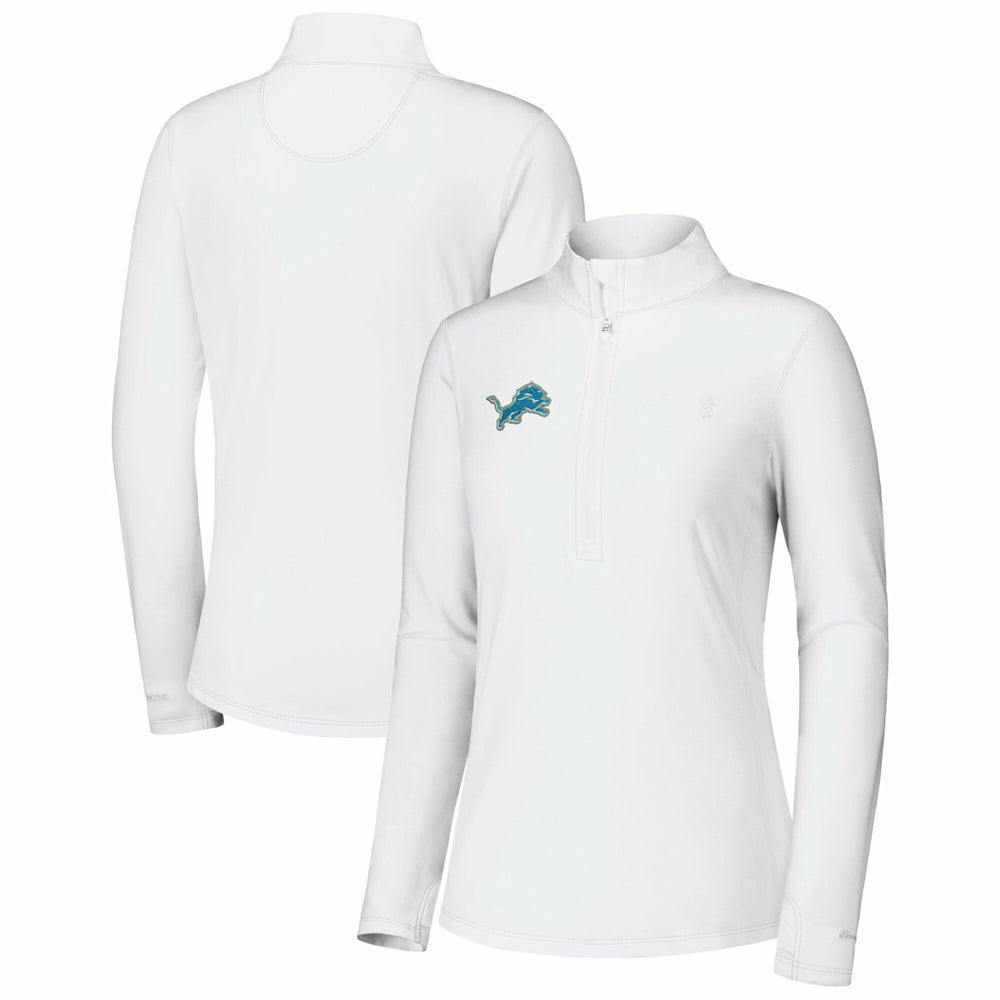 Detroit Lions Women's Sport Playa Vista IslandZone Quarter-Zip Jacket White - Tommy Bahama