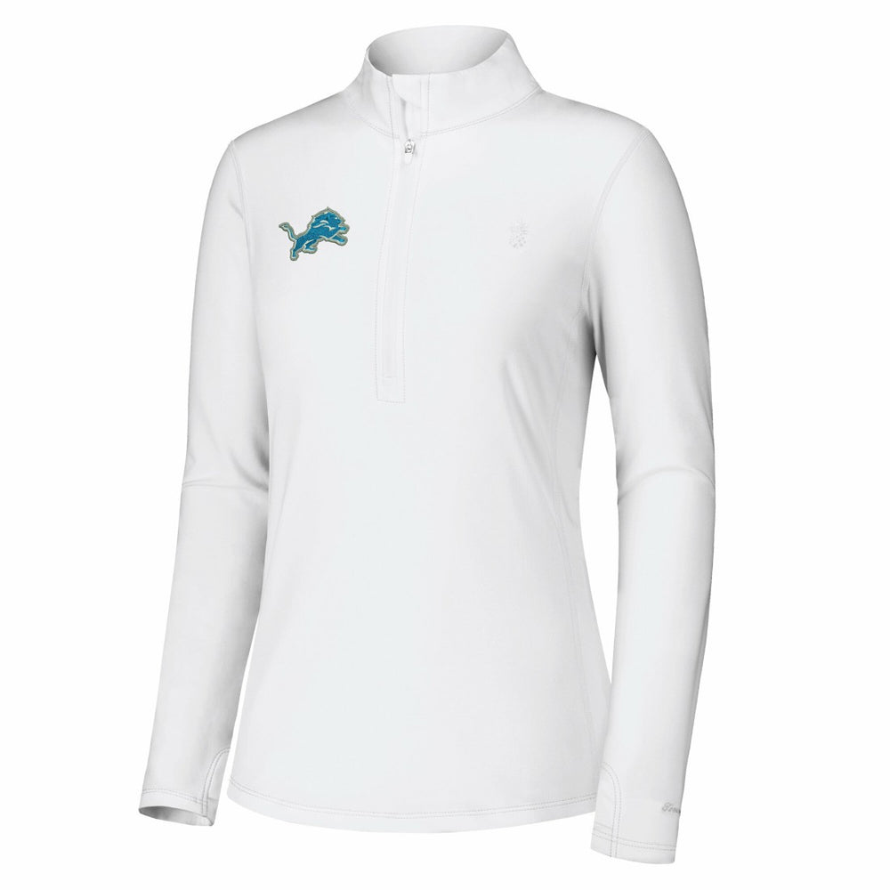 Detroit Lions Women's Sport Playa Vista IslandZone Quarter-Zip Jacket White - Tommy Bahama