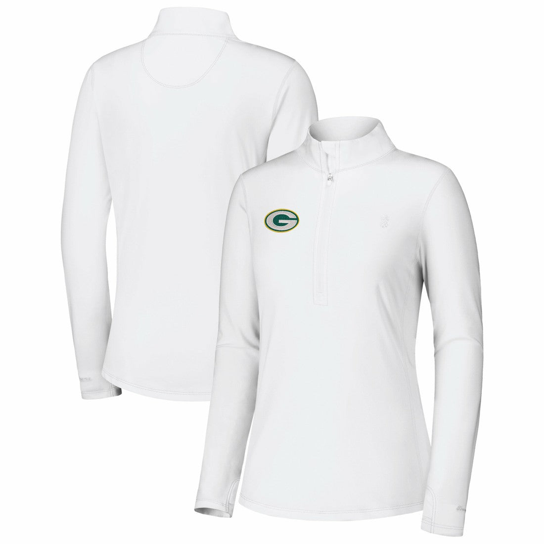 Green Bay Packers Women's Sport Playa Vista IslandZone Quarter-Zip Jacket White - Tommy Bahama