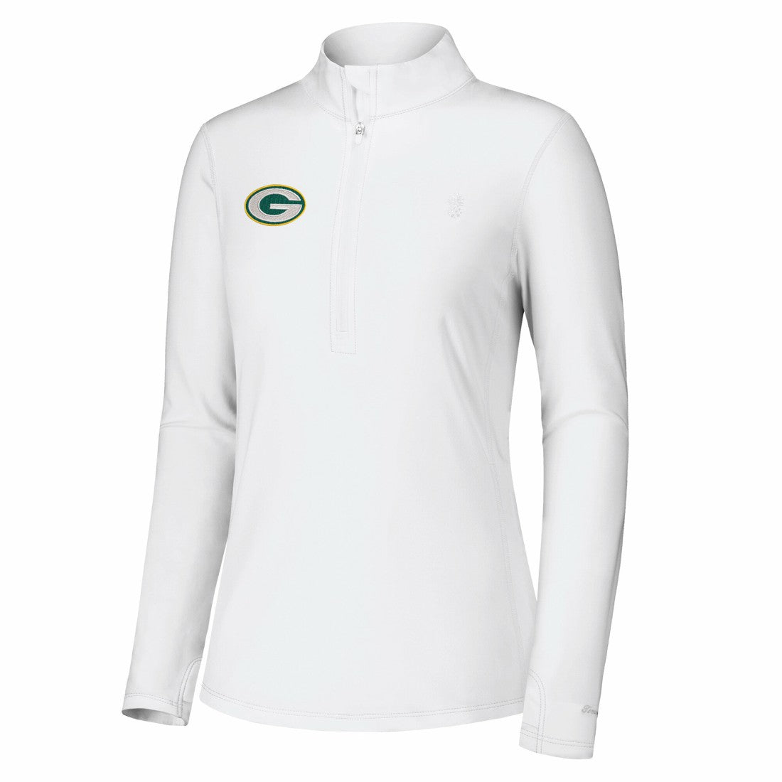 Green Bay Packers Women's Sport Playa Vista IslandZone Quarter-Zip Jacket White - Tommy Bahama