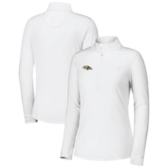Baltimore Ravens Women's Sport Playa Vista IslandZone Quarter-Zip Jacket White - Tommy Bahama