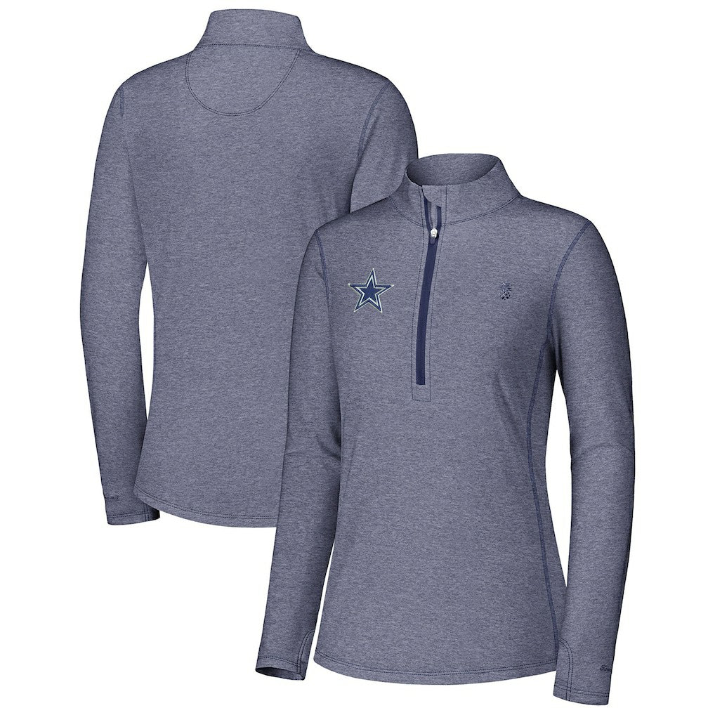 Dallas Cowboys Women's Sport Playa Vista IslandZone Quarter-Zip Jacket Navy - Tommy Bahama