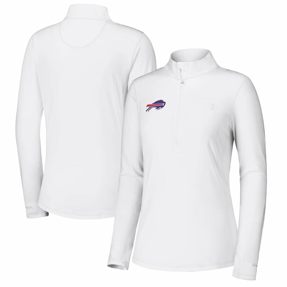 Buffalo Bills Women's Sport Playa Vista IslandZone Quarter-Zip Jacket White - Tommy Bahama