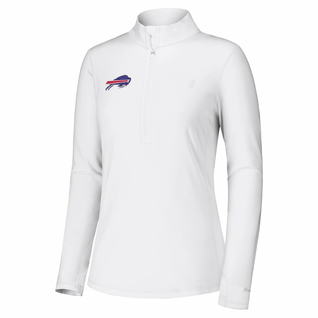 Buffalo Bills Women's Sport Playa Vista IslandZone Quarter-Zip Jacket White - Tommy Bahama