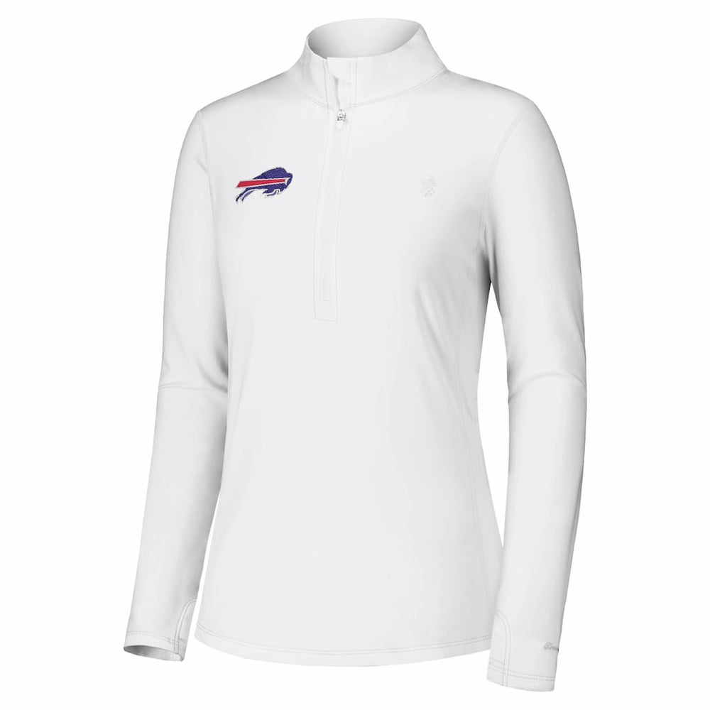 Buffalo Bills Women's Sport Playa Vista IslandZone Quarter-Zip Jacket White - Tommy Bahama