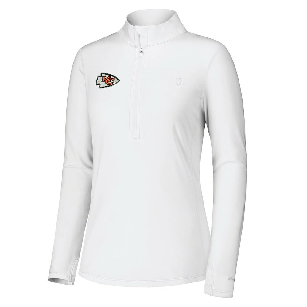 Kansas City Chiefs Women's Sport Playa Vista IslandZone Quarter-Zip Jacket White - Tommy Bahama