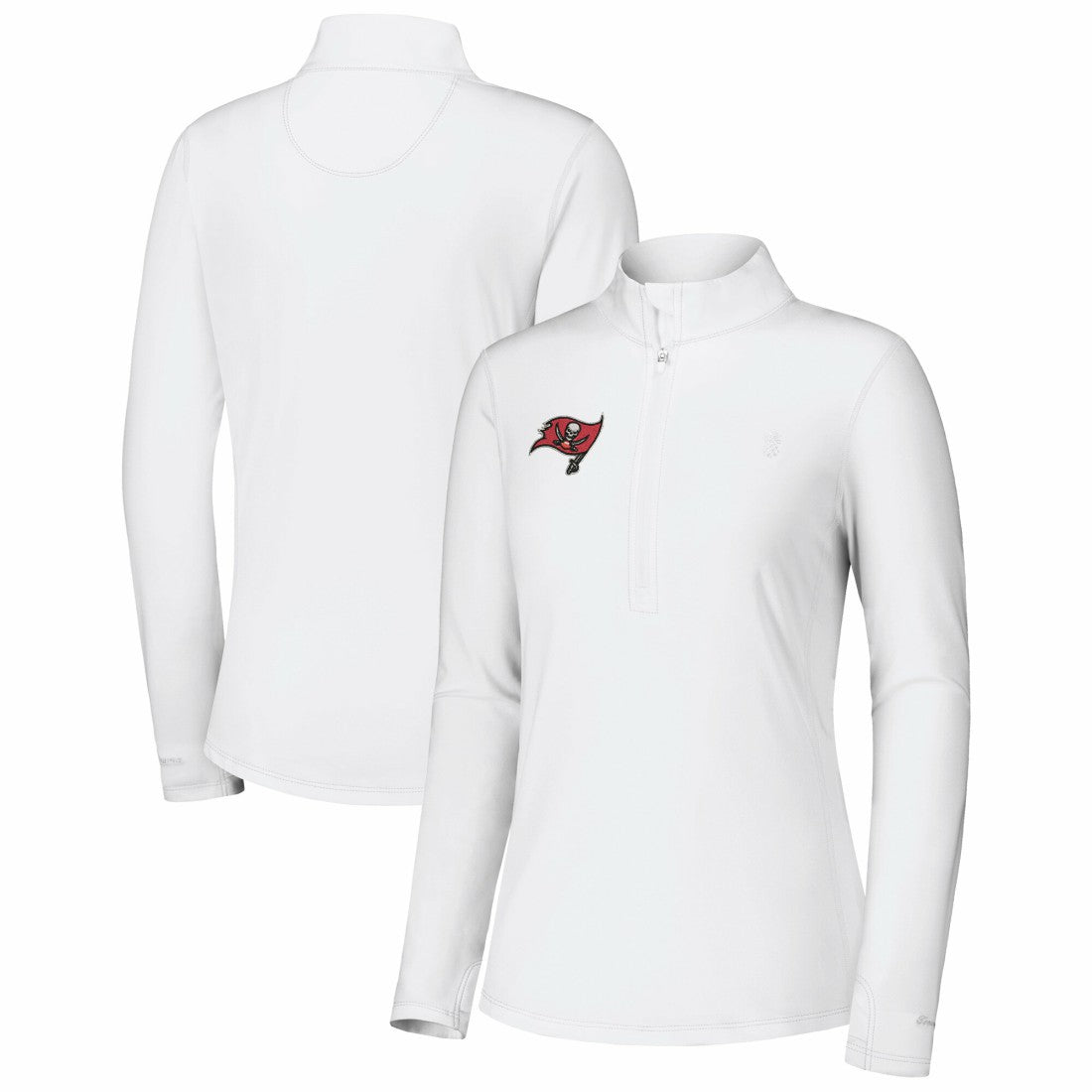 Tampa Bay Buccaneers Women's Sport Playa Vista IslandZone Quarter-Zip Jacket White - Tommy Bahama