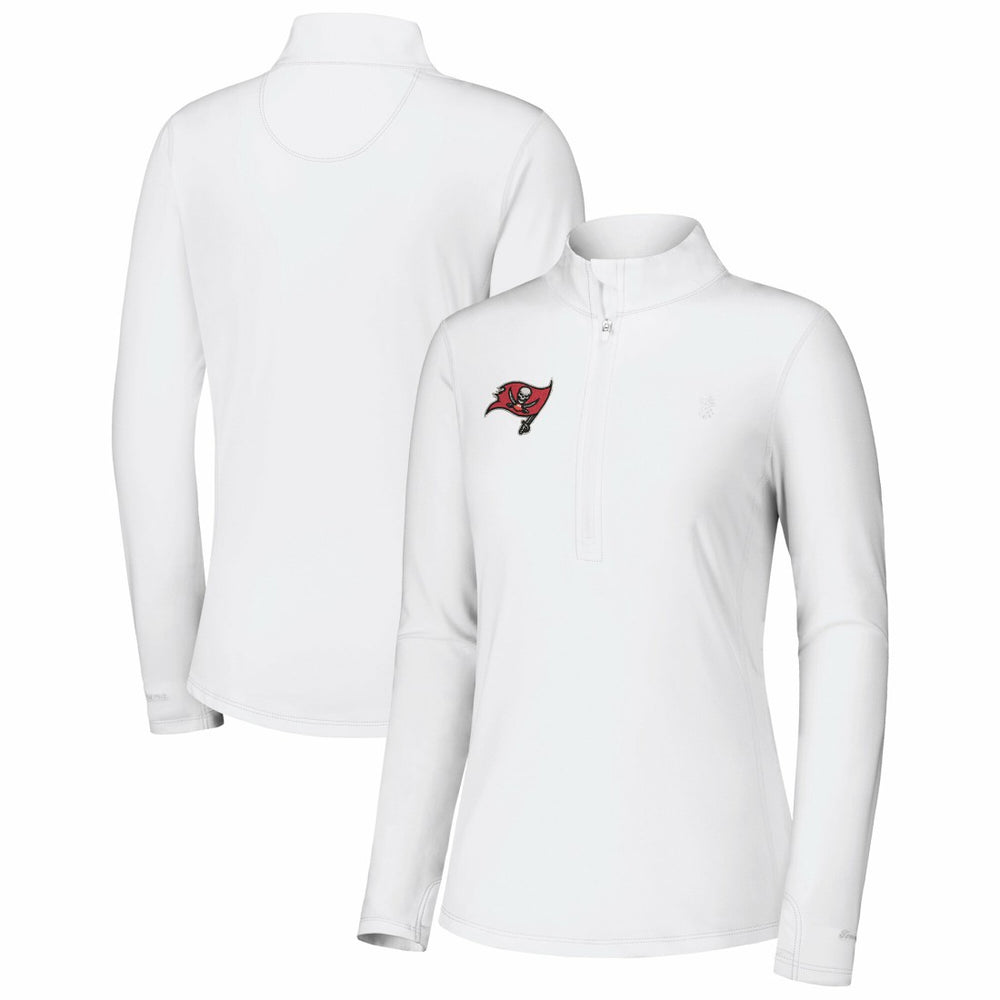 Tampa Bay Buccaneers Women's Sport Playa Vista IslandZone Quarter-Zip Jacket White - Tommy Bahama