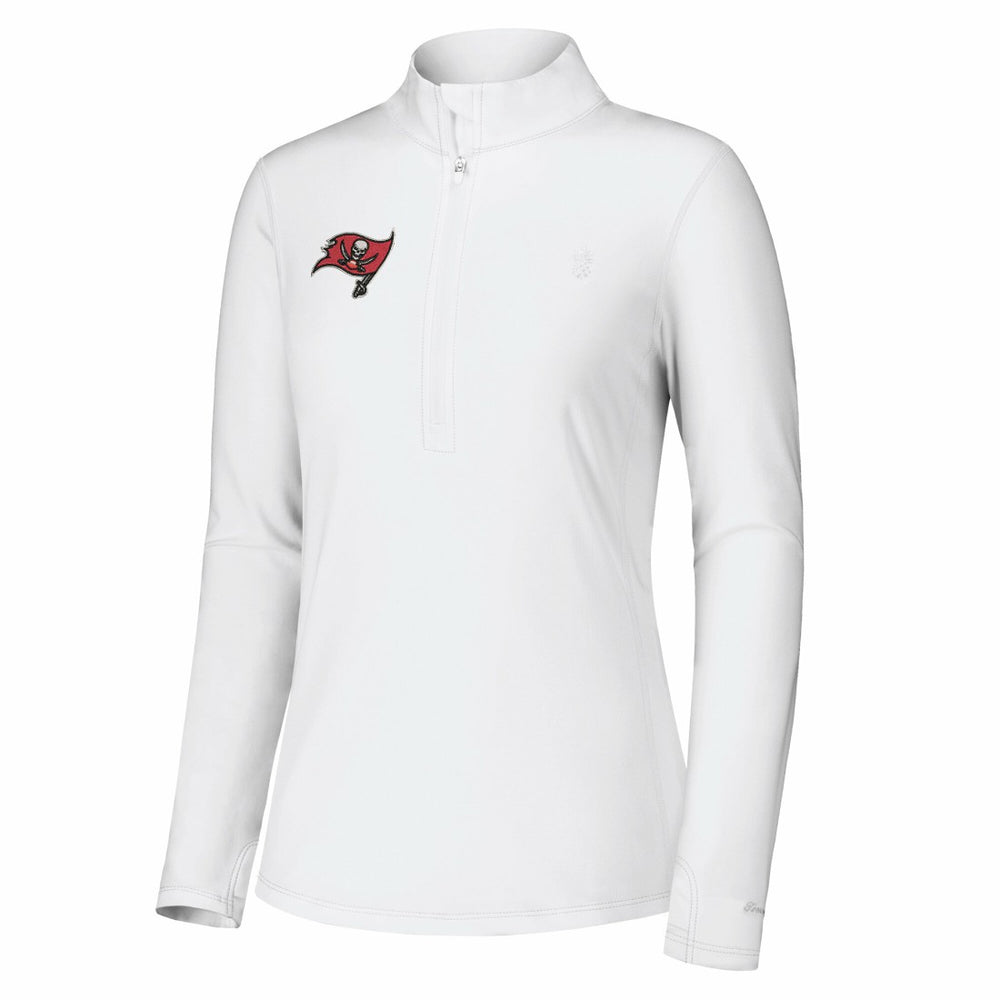 Tampa Bay Buccaneers Women's Sport Playa Vista IslandZone Quarter-Zip Jacket White - Tommy Bahama