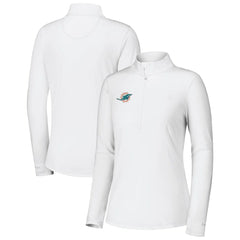 Miami Dolphins Women's Sport Playa Vista IslandZone Quarter-Zip Jacket White - Tommy Bahama