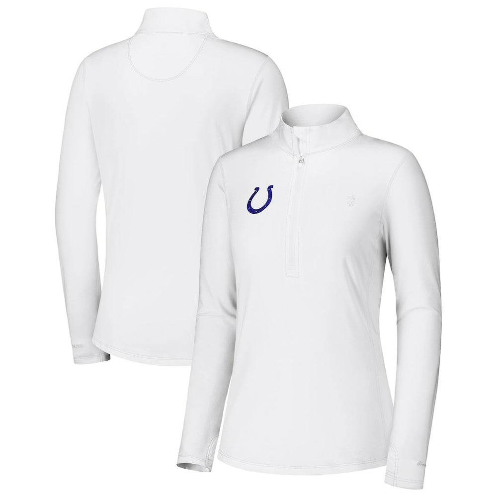 Indianapolis Colts Women's Sport Playa Vista IslandZone Quarter-Zip Jacket White - Tommy Bahama