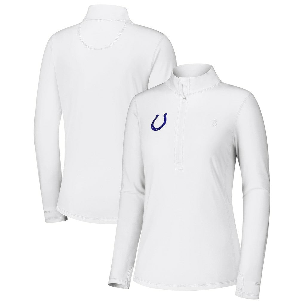 Indianapolis Colts Women's Sport Playa Vista IslandZone Quarter-Zip Jacket White - Tommy Bahama