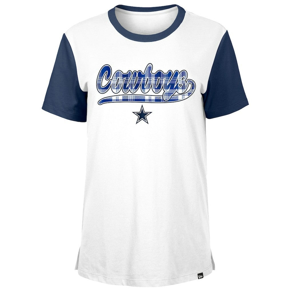Dallas Cowboys New Era Women's 3rd Down T-Shirt White/Navy - NFL