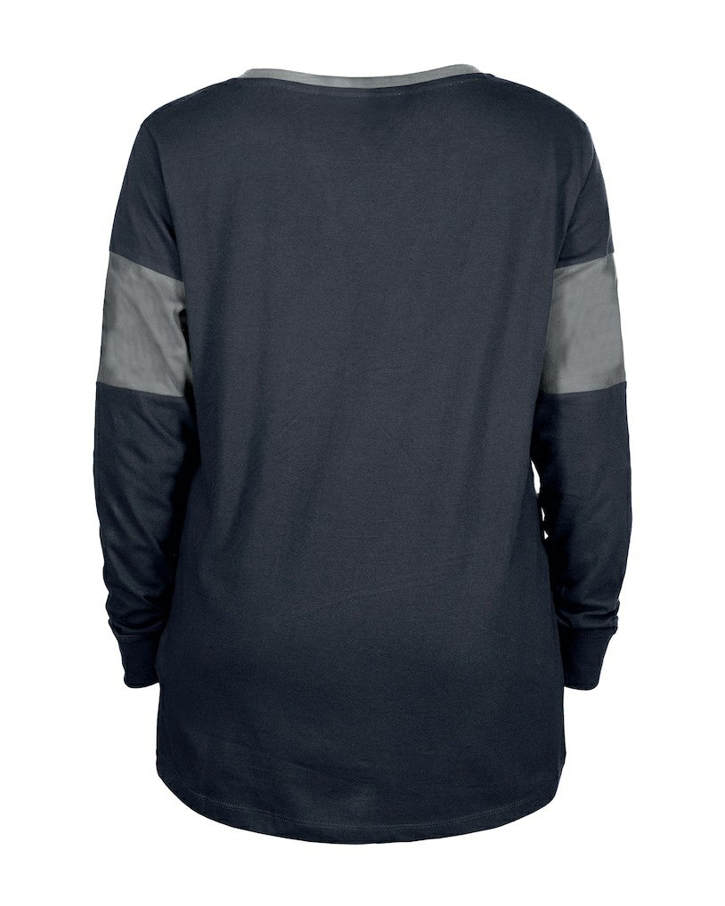 Dallas Cowboys New Era Women's Lace-Up Notch-Neck Long Sleeve T-Shirt Navy - NFL