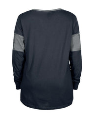 Dallas Cowboys New Era Women's Lace-Up Notch-Neck Long Sleeve T-Shirt Navy - NFL