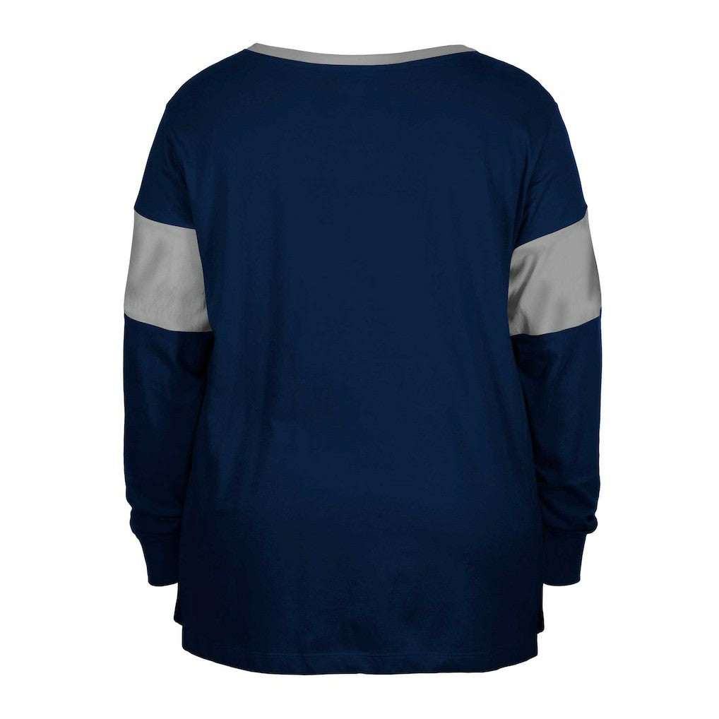 Dallas Cowboys New Era Women's Plus Size Lace-Up Notch Neck Long Sleeve T-Shirt  Navy - NFL
