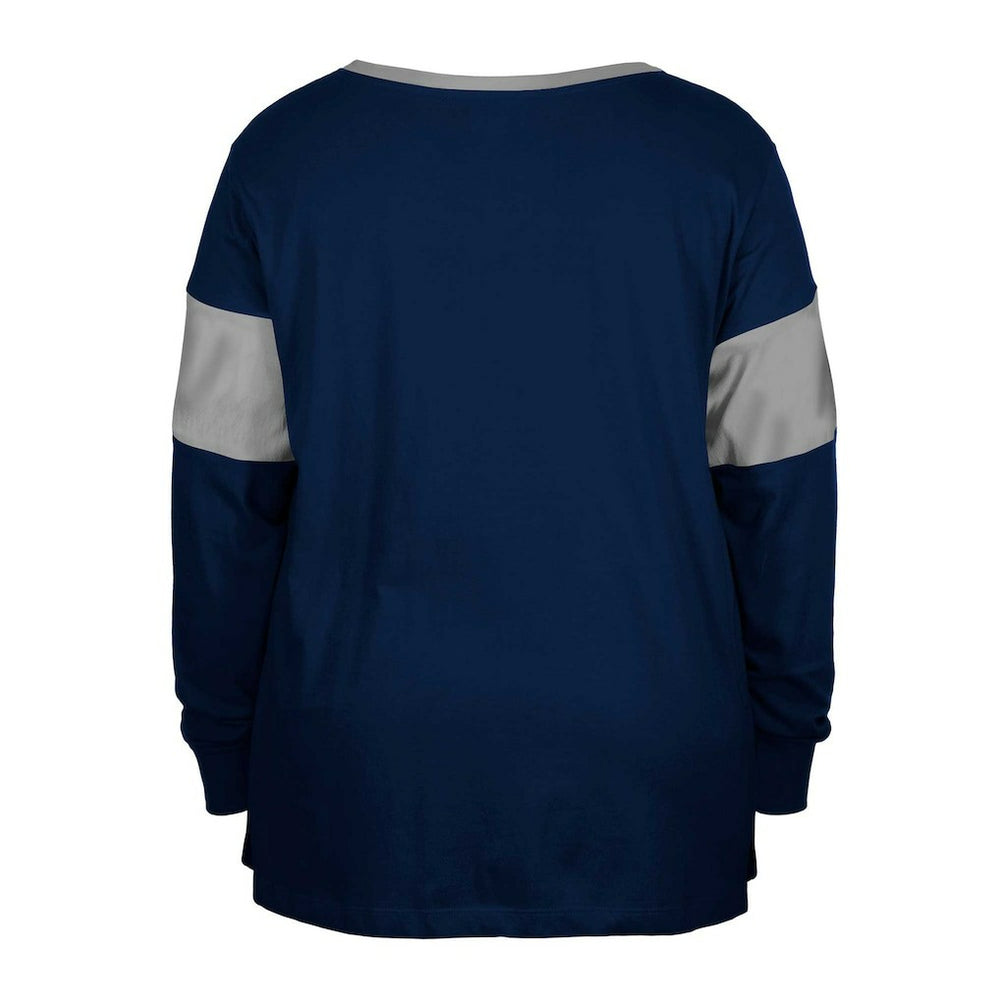 Dallas Cowboys New Era Women's Plus Size Lace-Up Notch Neck Long Sleeve T-Shirt  Navy - NFL