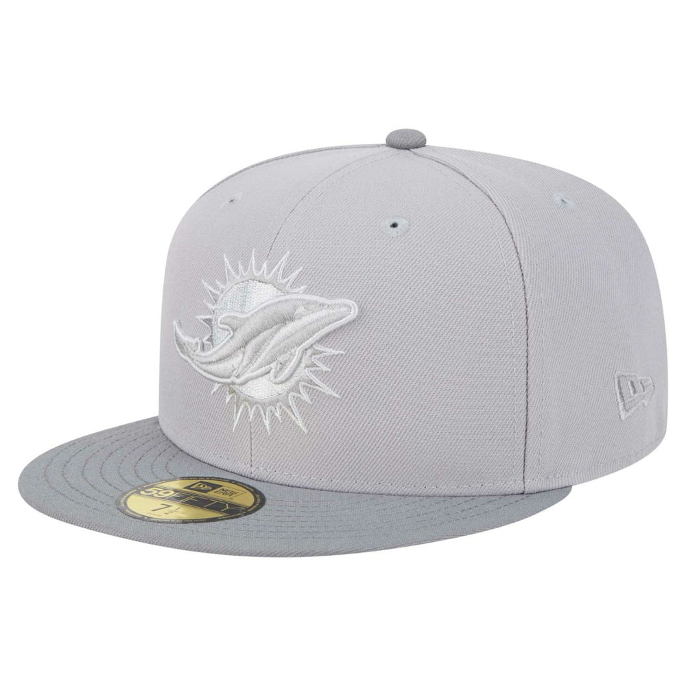 Miami Dolphins New Era Iron Cloud 59FIFTY Fitted Hat Gray/Graphite - NFL