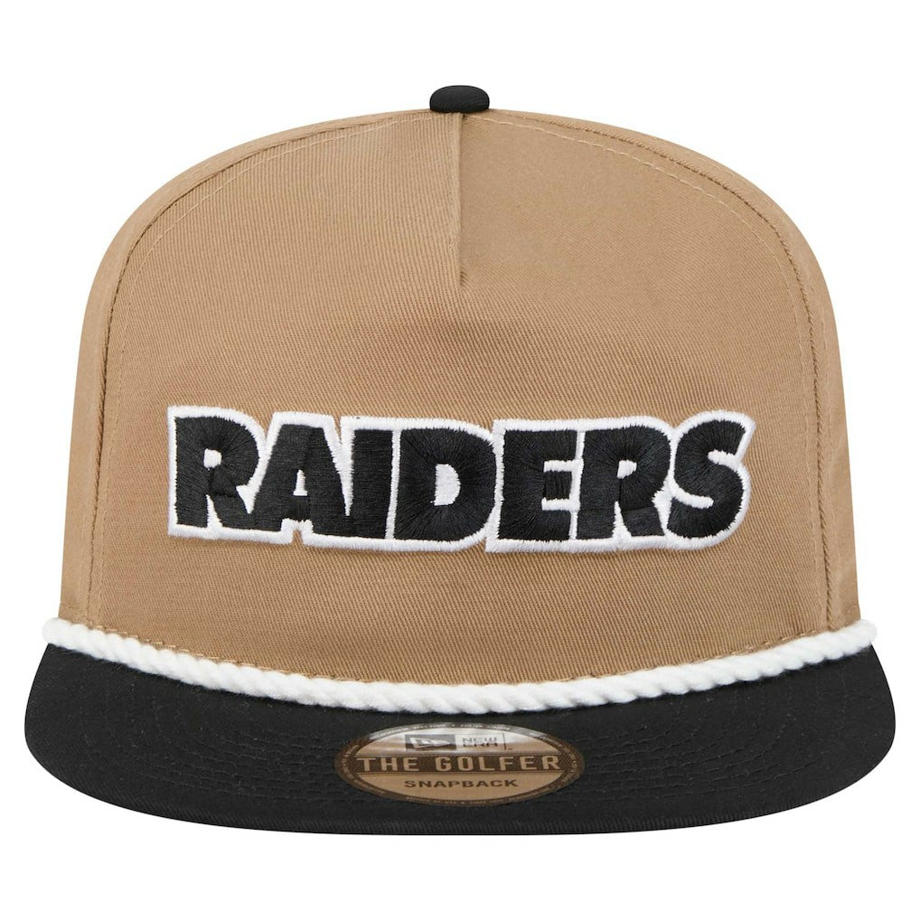 Las Vegas Raiders New Era Desert Golfer Snapback Hat Khaki/Black - NFL