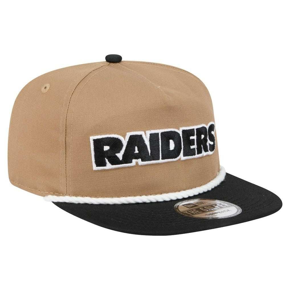 Las Vegas Raiders New Era Desert Golfer Snapback Hat Khaki/Black - NFL