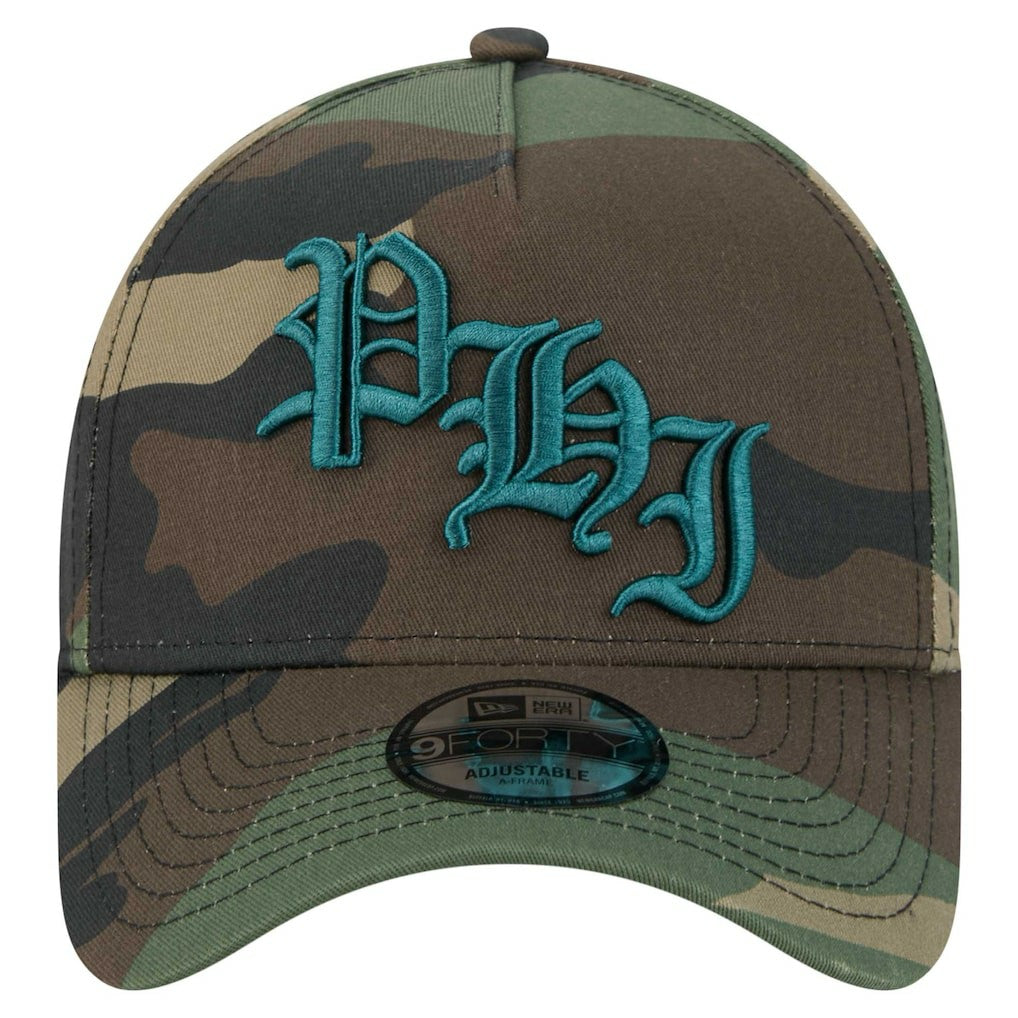 Philadelphia Eagles New Era Mystic Camo A-Frame 9FORTY Adjustable Hat Camo - NFL