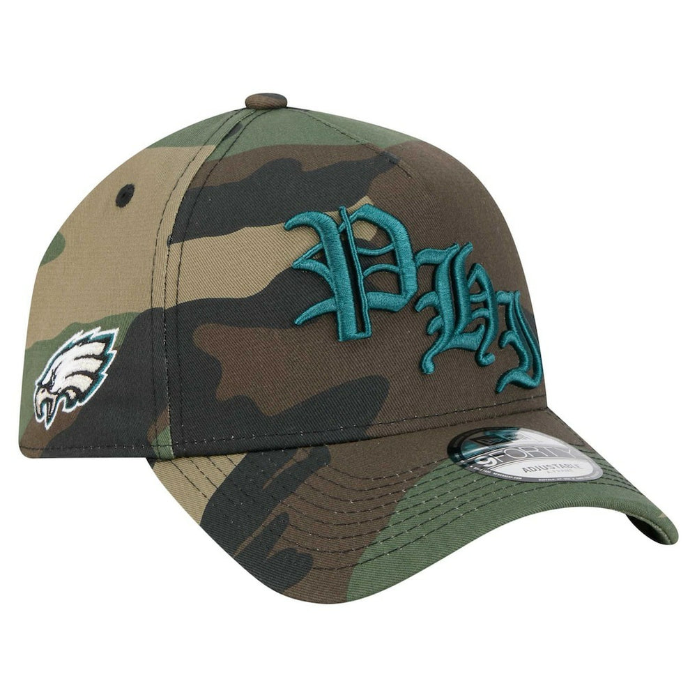 Philadelphia Eagles New Era Mystic Camo A-Frame 9FORTY Adjustable Hat Camo - NFL