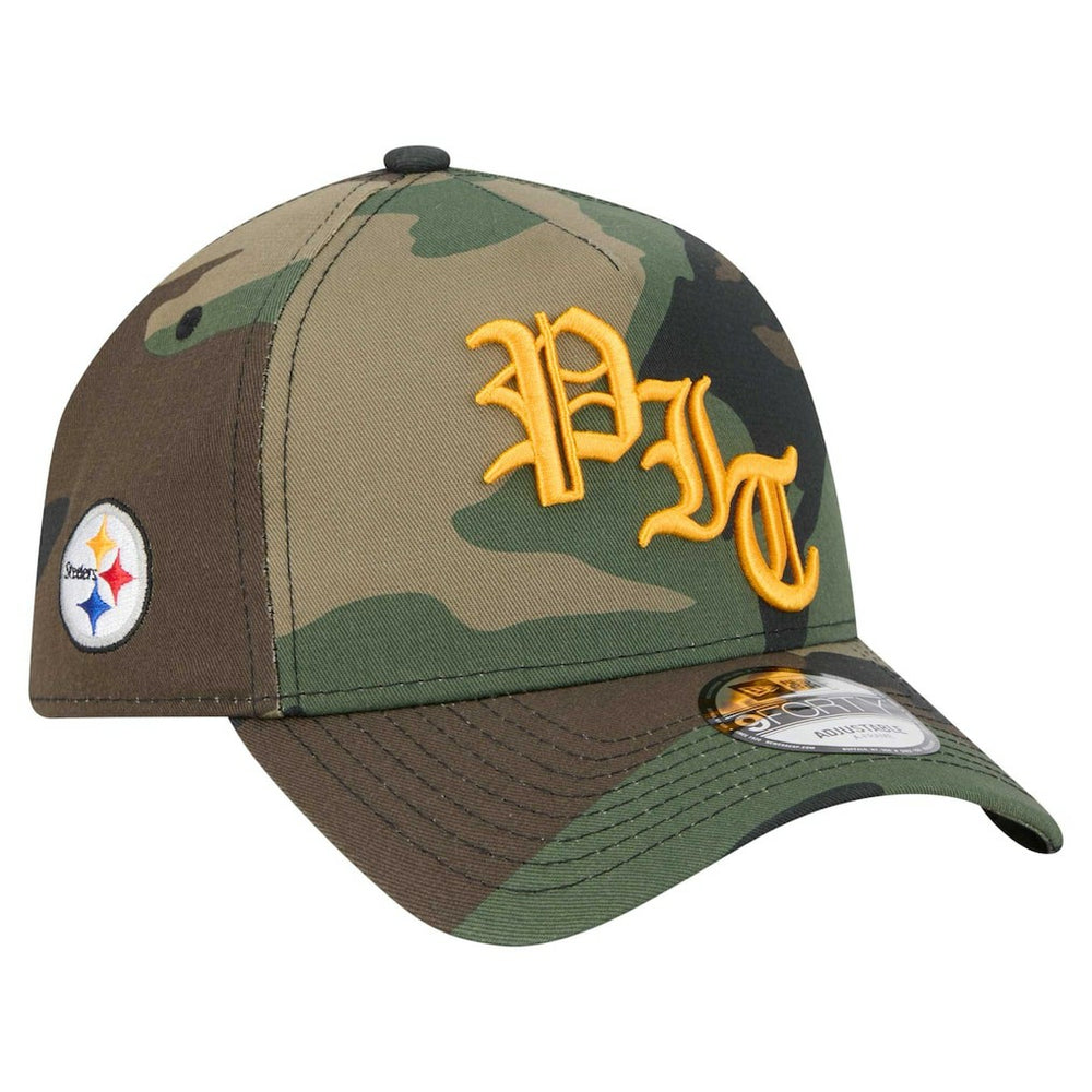 Pittsburgh Steelers New Era Mystic Camo A-Frame 9FORTY Adjustable Hat Camo - NFL