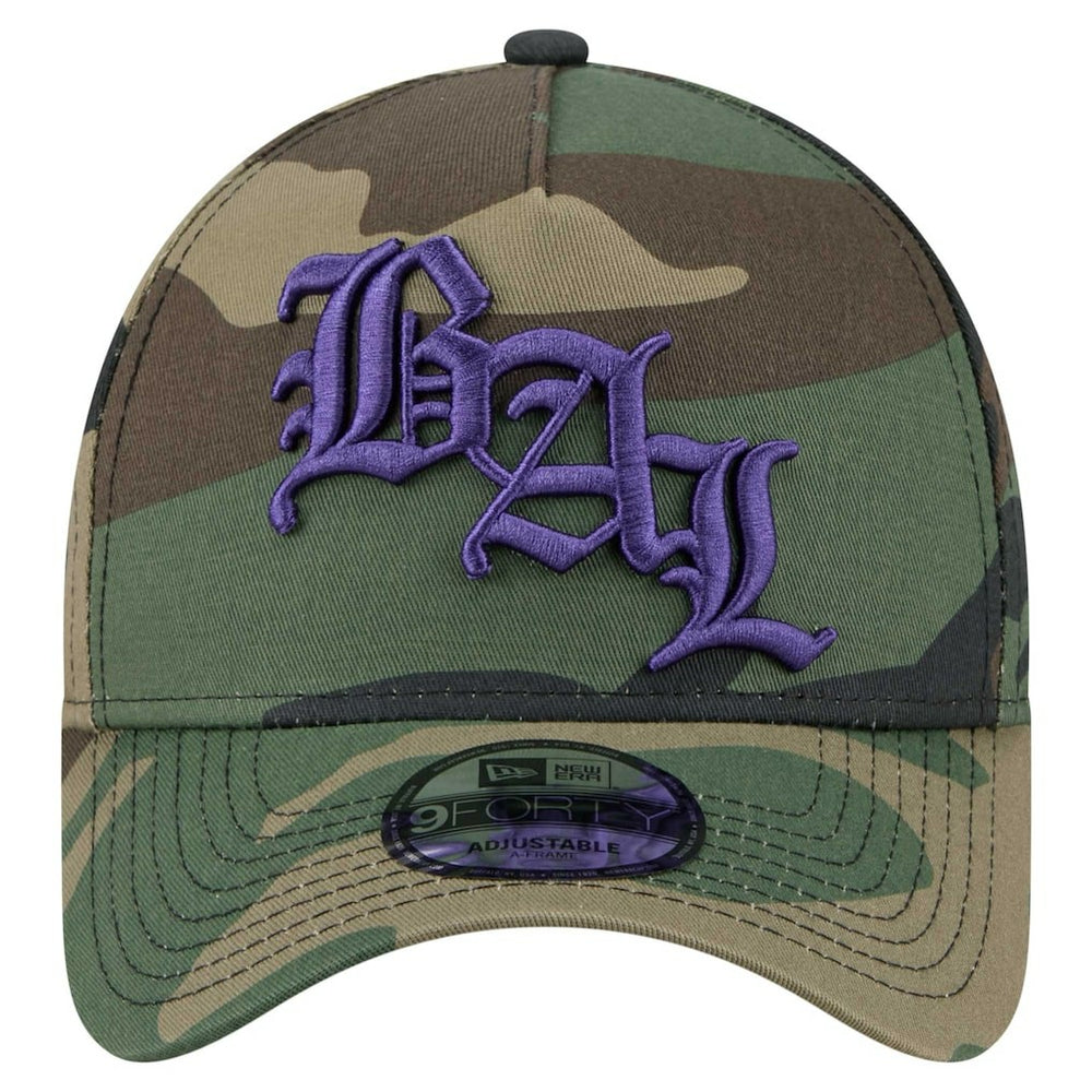 Baltimore Ravens New Era Mystic Camo A-Frame 9FORTY Adjustable Hat Camo - NFL
