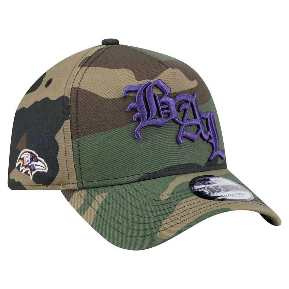 Baltimore Ravens New Era Mystic Camo A-Frame 9FORTY Adjustable Hat Camo - NFL
