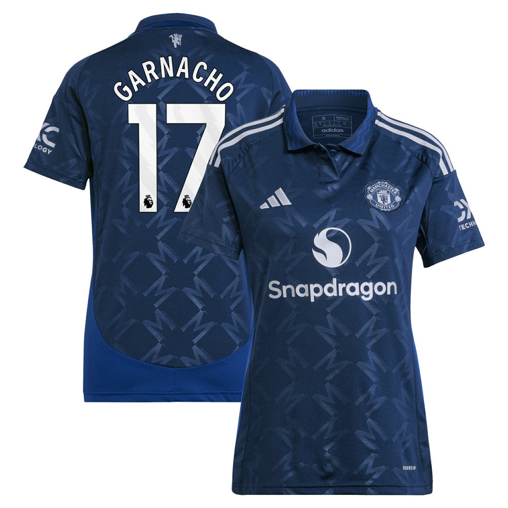 Adidas Alejandro Garnacho Manchester United Women's 2024/25 Away Replica Player Jerseys - Navy