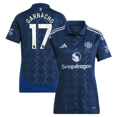 Adidas Alejandro Garnacho Manchester United Women's 2024/25 Away Replica Player Jerseys - Navy