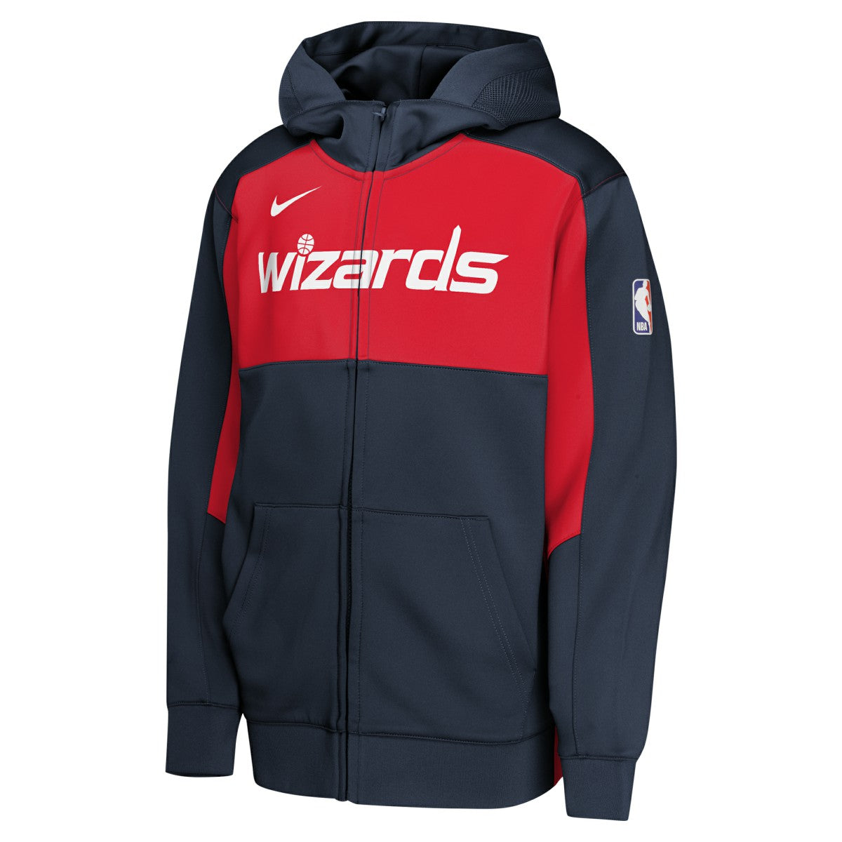 Nike - Washington Wizards Youth Authentic On-Court Showtime Performance Full-Zip Hoodie - Navy/Red