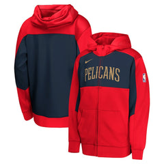 Nike - New Orleans Pelicans Youth Authentic On-Court Showtime Performance Full-Zip Hoodie - Red/Navy