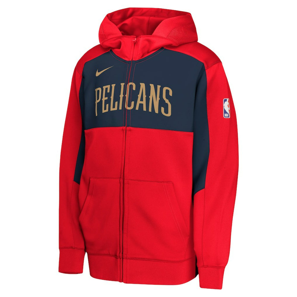 Nike - New Orleans Pelicans Youth Authentic On-Court Showtime Performance Full-Zip Hoodie - Red/Navy
