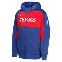 Nike - Philadelphia 76ers Youth Authentic On-Court Showtime Performance Full-Zip Hoodie - Royal/Red