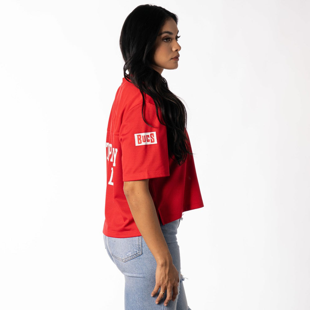 Tampa Bay Buccaneers The Wild Collective Women's Alternate V-Neck Fashion Jersey T-Shirt Red - NFL