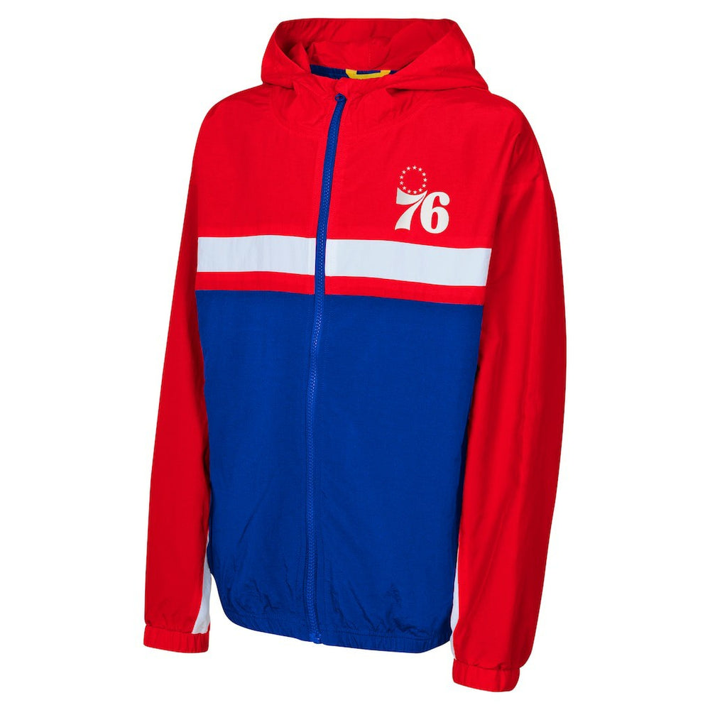 NBA - Philadelphia 76ers Youth Headliner Windbreaker Full-Zip Hoodie Jacket - Red