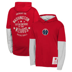 NBA - Washington Wizards Youth Small Ball Long Sleeve Hoodie T-Shirt - Red