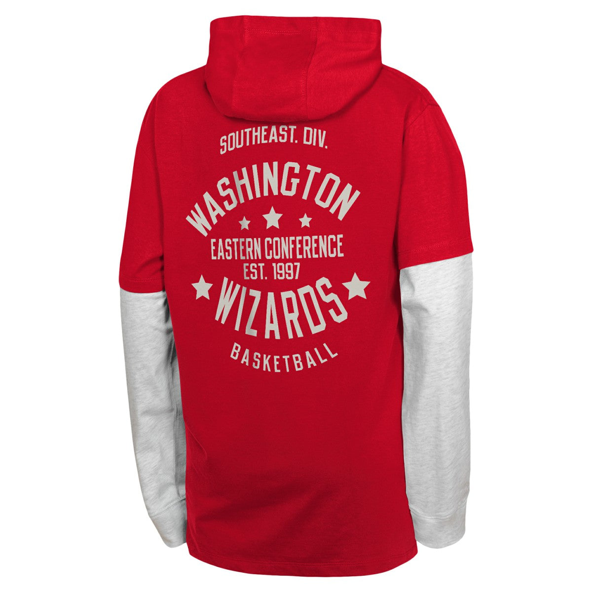 NBA - Washington Wizards Youth Small Ball Long Sleeve Hoodie T-Shirt - Red