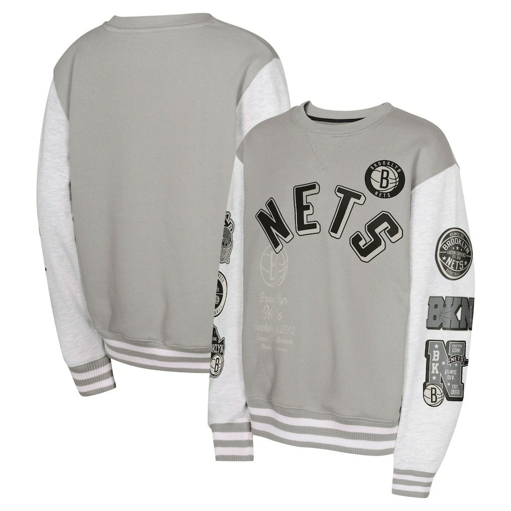 NBA - Brooklyn Nets Youth Star Treatment Pullover Sweatshirt - Gray
