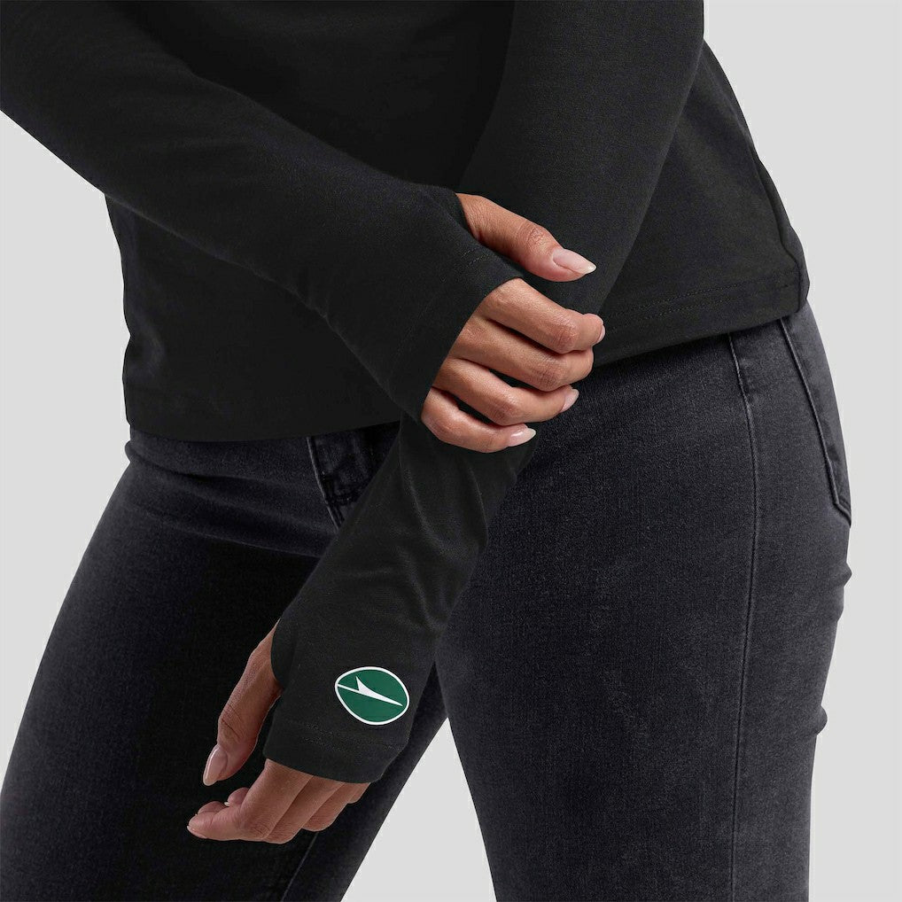 New York Jets WEAR by Erin Andrews x Gracie Hunt Women's Mesh Panel Long Sleeve T-Shirt Black - NFL
