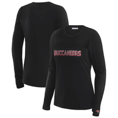 Tampa Bay Buccaneers WEAR by Erin Andrews x Gracie Hunt Women's Mesh Panel Long Sleeve T-Shirt Black - NFL