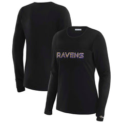 Baltimore Ravens WEAR by Erin Andrews x Gracie Hunt Women's Mesh Panel Long Sleeve T-Shirt Black - NFL