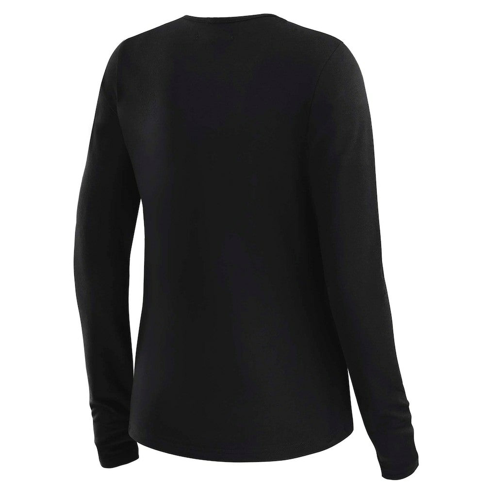 Baltimore Ravens WEAR by Erin Andrews x Gracie Hunt Women's Mesh Panel Long Sleeve T-Shirt Black - NFL